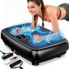 Vibration Plate Exercise Machine, EvoSpark Dual Motor Vibration Plate for Lymphatic Drainage & Speaker with Music, Magnetic Massage, Resistance Bands,450 Lbs Capacity, Full Body Workout(Black)