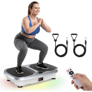 OLIXIS Vibration Plate Exercise Machine with 9 Auto Modes, Full Body Workout Vibrating Platform with LED Touch Screen & Pull Ropes for Weight Loss, Home Gym Fitness Equipment for Women Men(Grey)