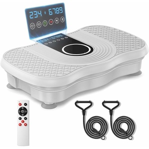 Vibration Plate Exercise Machine 450lbs Capacity Full Body Shaker Platform(Off-White)