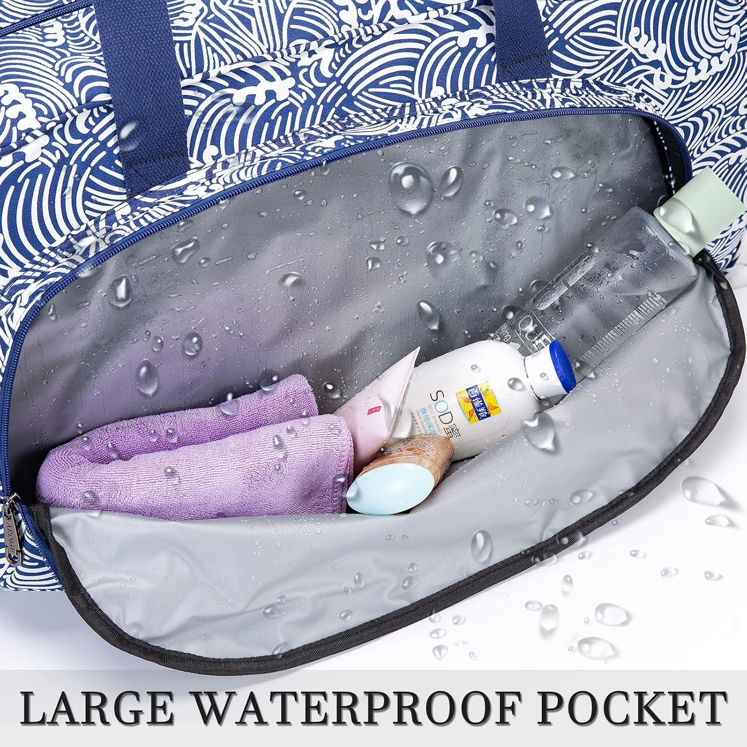 image:imageAROME Yoga Mat Bag for Women Men Large Canvas Yoga Bag Gym ToteWave
