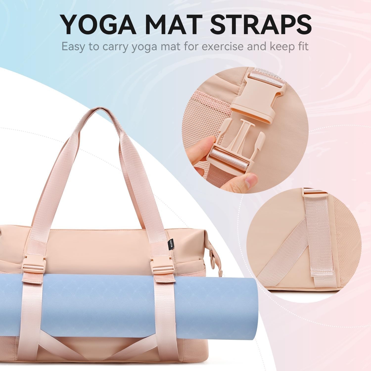 image:imageMAXTOP Womens Yoga Bag with Shoe PouchTravel Bag for Gym Workout DailyPink