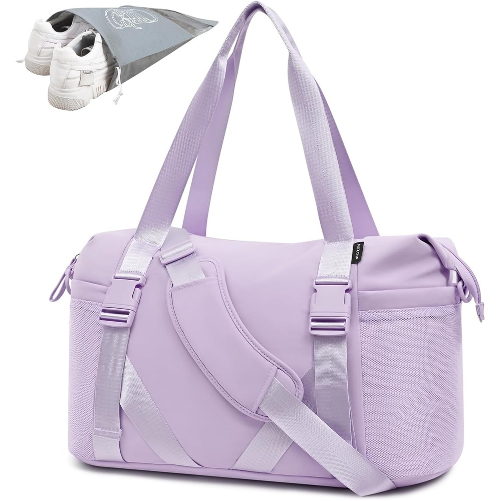 image:imageMAXTOP Womens Yoga Bag with Shoe PouchTravel Bag for Gym Workout DailyPurple