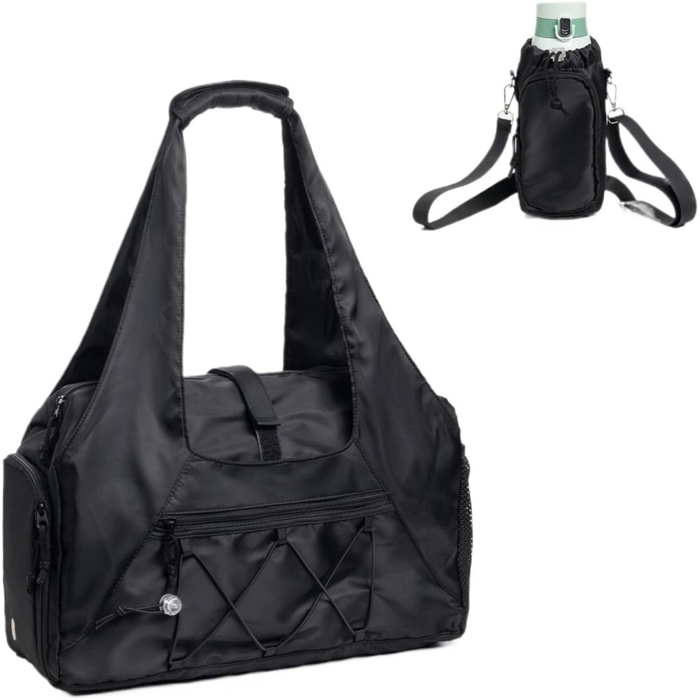 image:imageYoga Mat Bag Gym Fitness Handbags For Women Men Training Sports Duffle for Yoga MatBlack