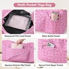 BOULDER BEE Yoga Mat Bag with Wet Pocket, Large Yoga Mat Carrier Fits All Your Stuff, Personalized Yoga Gifts, Gym Tote Bag for Women(Deep Pink)