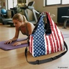 Gym Bag with Shoe Compartment for Women Men Large Capacity Yoga Mat Bag Fashion Workout Travel Yoga Mat Holder(American Flag)