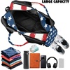 Gym Bag with Shoe Compartment for Women Men Large Capacity Yoga Mat Bag Fashion Workout Travel Yoga Mat Holder(American Flag)