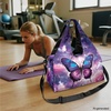 Gym Bag with Shoe Compartment for Women Men Large Capacity Yoga Mat Bag Fashion Workout Travel Yoga Mat Holder(Galaxy Butterfly)