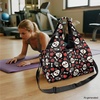 Gym Bag with Shoe Compartment for Women Men Large Capacity Yoga Mat Bag Fashion Workout Travel Yoga Mat Holder(Heart Skull)