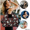 Gym Bag with Shoe Compartment for Women Men Large Capacity Yoga Mat Bag Fashion Workout Travel Yoga Mat Holder(Heart Skull)