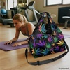 Gym Bag with Shoe Compartment for Women Men Large Capacity Yoga Mat Bag Fashion Workout Travel Yoga Mat Holder(Hemp Print)
