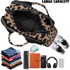 Gym Bag with Shoe Compartment for Women Men Large Capacity Yoga Mat Bag Fashion Workout Travel Yoga Mat Holder(Leopard Print)