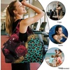 Gym Bag with Shoe Compartment for Women Men Large Capacity Yoga Mat Bag Fashion Workout Travel Yoga Mat Holder(Leopard-Print Rose)