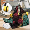 Gym Bag with Shoe Compartment for Women Men Large Capacity Yoga Mat Bag Fashion Workout Travel Yoga Mat Holder(Leopard-Print Rose)