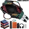 Gym Bag with Shoe Compartment for Women Men Large Capacity Yoga Mat Bag Fashion Workout Travel Yoga Mat Holder(Leopard-Print Rose)