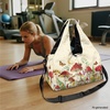 Gym Bag with Shoe Compartment for Women Men Large Capacity Yoga Mat Bag Fashion Workout Travel Yoga Mat Holder(Mushroom Print)