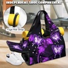 Gym Bag with Shoe Compartment for Women Men Large Capacity Yoga Mat Bag Fashion Workout Travel Yoga Mat Holder(Neon Butterfly)