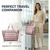 Large Tote Bag for Women, Lightweight Travel Tote Handbags, Puffer Tote Bag with Zipper, Yoga Bags Quilted Work Bag(3256- Pink)