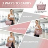 Large Tote Bag for Women, Lightweight Travel Tote Handbags, Puffer Tote Bag with Zipper, Yoga Bags Quilted Work Bag(3256- Pink)