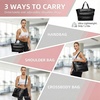 Large Tote Bag for Women, Lightweight Travel Tote Handbags, Puffer Tote Bag with Zipper, Yoga Bags Quilted Work Bag(Black)