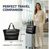 Large Tote Bag for Women, Lightweight Travel Tote Handbags, Puffer Tote Bag with Zipper, Yoga Bags Quilted Work Bag(Black)