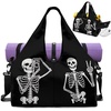 Gym Bag with Shoe Compartment for Women Men Large Capacity Yoga Mat Bag Fashion Workout Travel Yoga Mat Holder(Funny Skeleton)