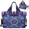 Gym Bag with Shoe Compartment for Women Men Large Capacity Yoga Mat Bag Fashion Workout Travel Yoga Mat Holder(Mandala Lotus)
