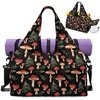 Gym Bag with Shoe Compartment for Women Men Large Capacity Yoga Mat Bag Fashion Workout Travel Yoga Mat Holder(Mushroom)