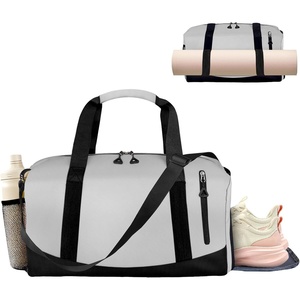 Yoga Mat Bag, Gym Workout Bag with Water Bottle Pocket, Pilates Bag for Women with Wet & Dry Pocket, Yoga Bags and Carriers Fits All Your Stuff, Yoga Tote Bag for Sports Travel Office(Grey)