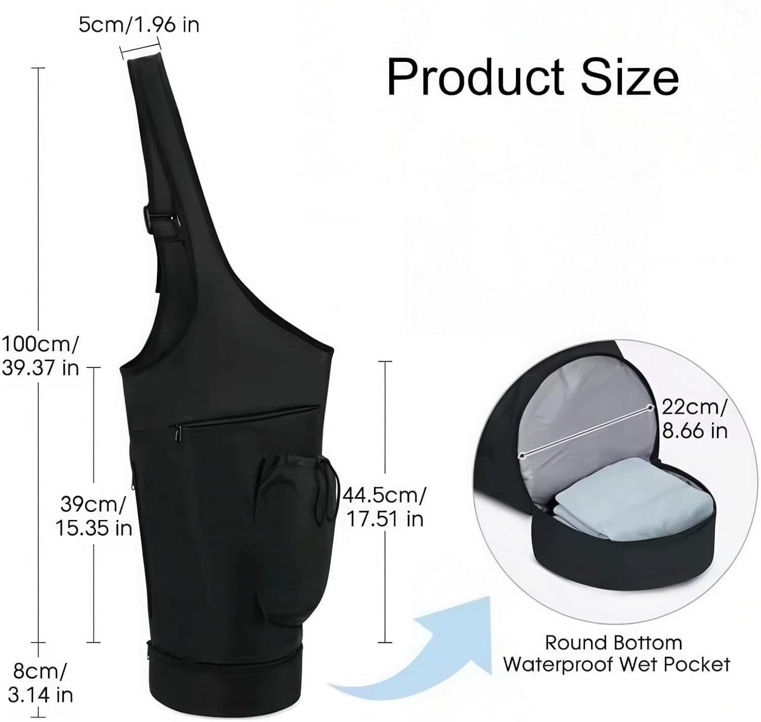 image:imagePersonalized Yoga Mat Bag with Water Bottle Holder Customized Sports Gym Bag for Women Waterproof Large Capacity Fitness Tote Travel Pouch