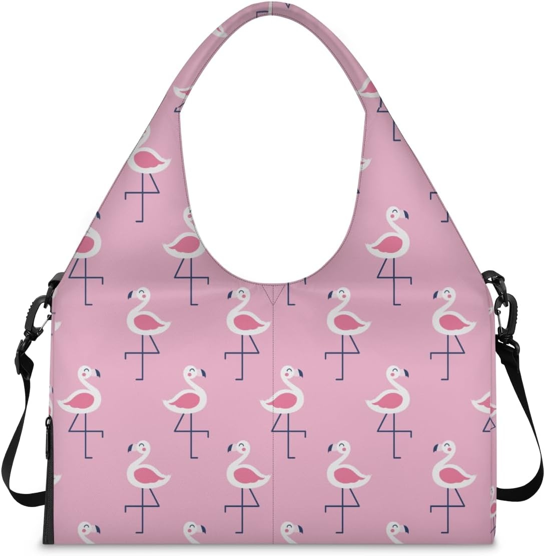 image:imagePink Flamingos Womens yoga bag with shoe compartmentadjustable and detachable shoulder strapmultifunctional yoga mat bagsuitable for travelPilates officebeachgym and exercise