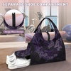 Boho Flowers Yoga Gym Bag for Women Men with Shoe Compartment Yoga Mat Bag Large Duffel Bag Sport Tote for Travel Pilates Workout Beach Office