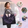 Boho Flowers Yoga Gym Bag for Women Men with Shoe Compartment Yoga Mat Bag Large Duffel Bag Sport Tote for Travel Pilates Workout Beach Office
