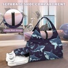 Hand Painted Sharks Yoga Gym Bag for Women Men with Shoe Compartment Yoga Mat Bag Large Duffel Bag Sport Tote for Travel Pilates Workout Beach Office