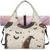 Bats Witch Hats Yoga Gym Bag for Women Men with Shoe Compartment Yoga Mat Bag Large Duffel Bag Sport Tote for Travel Pilates Workout Beach Office