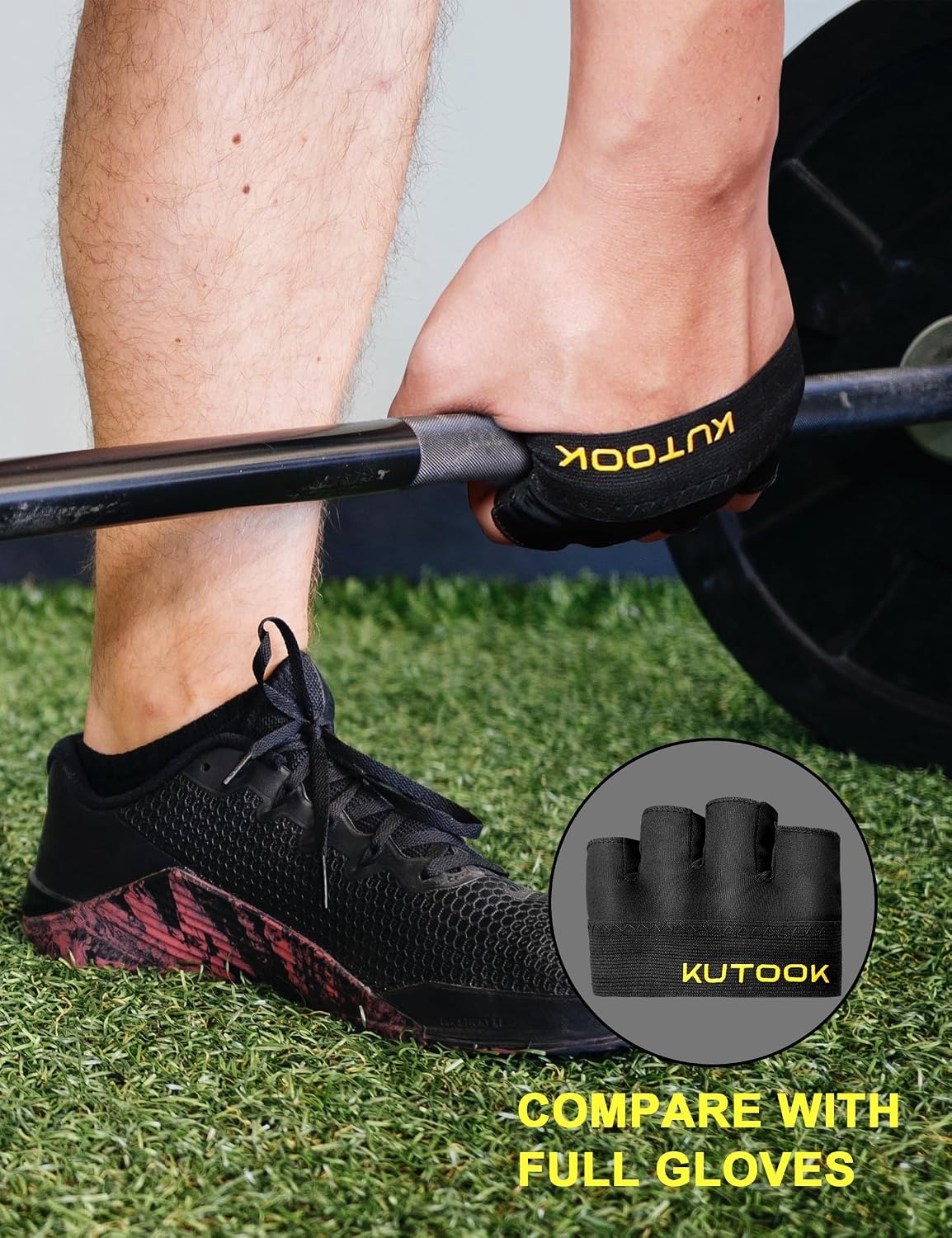 image:imageKUTOOK Weight Lifting Gloves for Women Gym Workout Gloves with Palm Protection amp Extra Grip Breathable Exercise Gloves for Men FitnessBlack