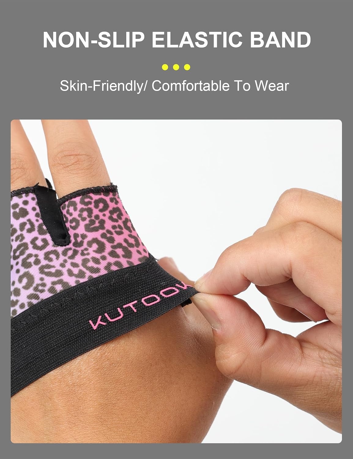 image:imageKUTOOK Weight Lifting Gloves for Women Gym Workout Gloves with Palm Protection amp Extra Grip Breathable Exercise Gloves for Men FitnessPink Purple Leopard