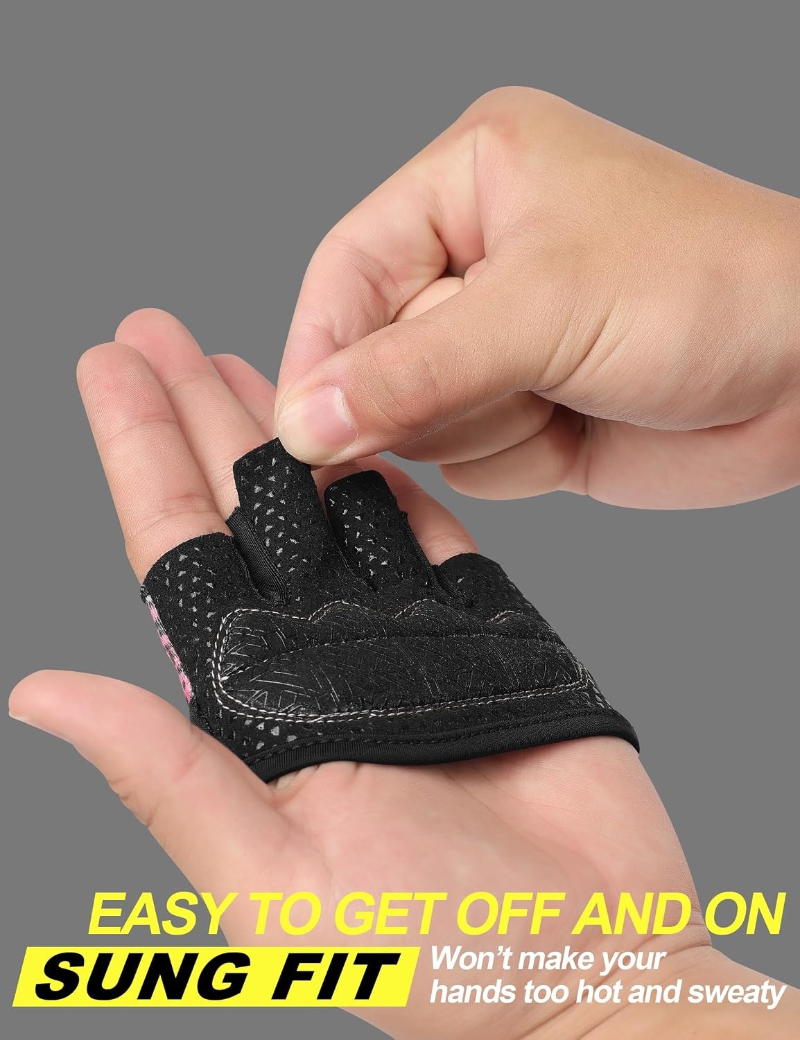 image:imageKUTOOK Weight Lifting Gloves for Women Gym Workout Gloves with Palm Protection amp Extra Grip Breathable Exercise Gloves for Men FitnessPink Purple Leopard