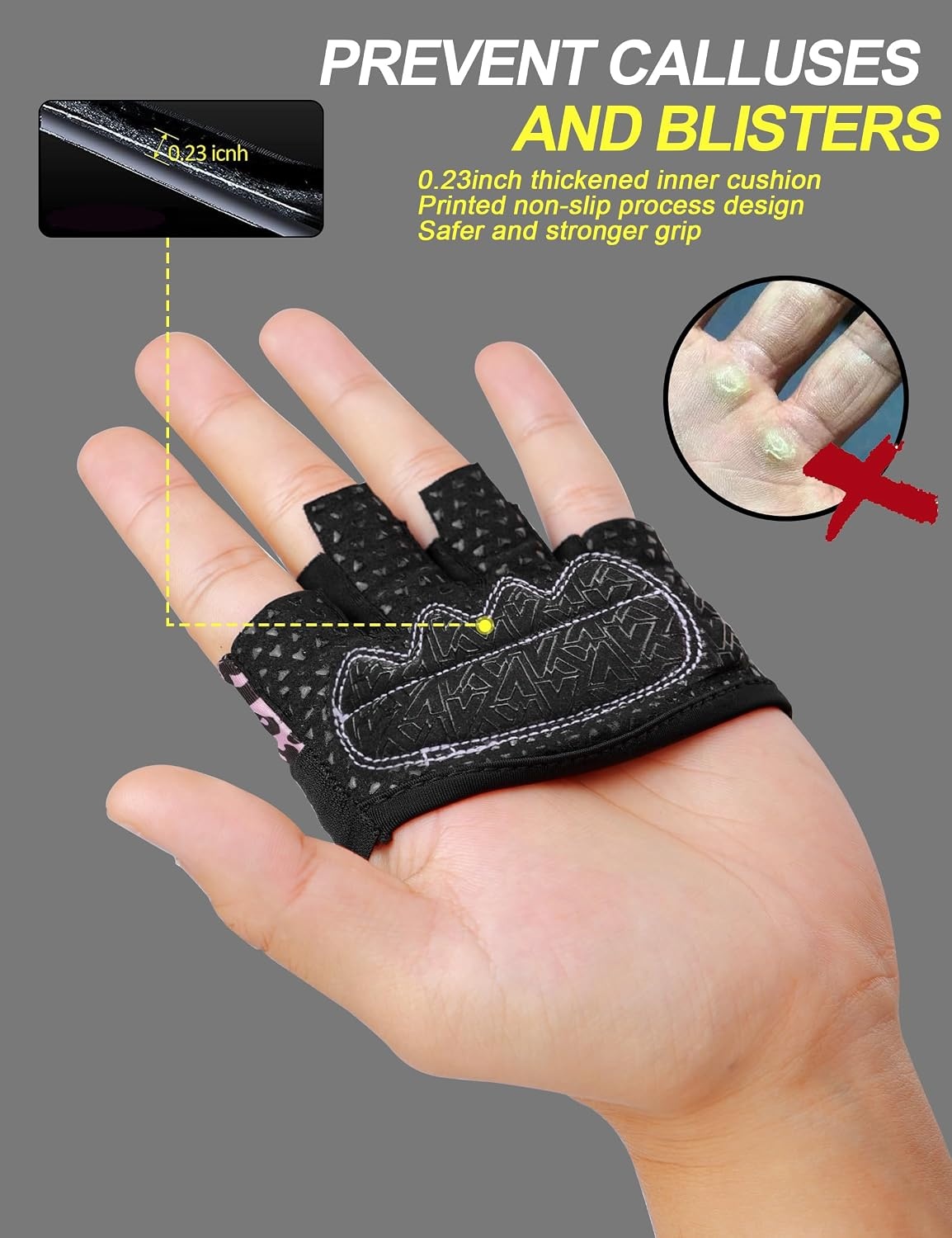 image:imageKUTOOK Weight Lifting Gloves for Women Gym Workout Gloves with Palm Protection amp Extra Grip Breathable Exercise Gloves for Men FitnessPink Purple Leopard