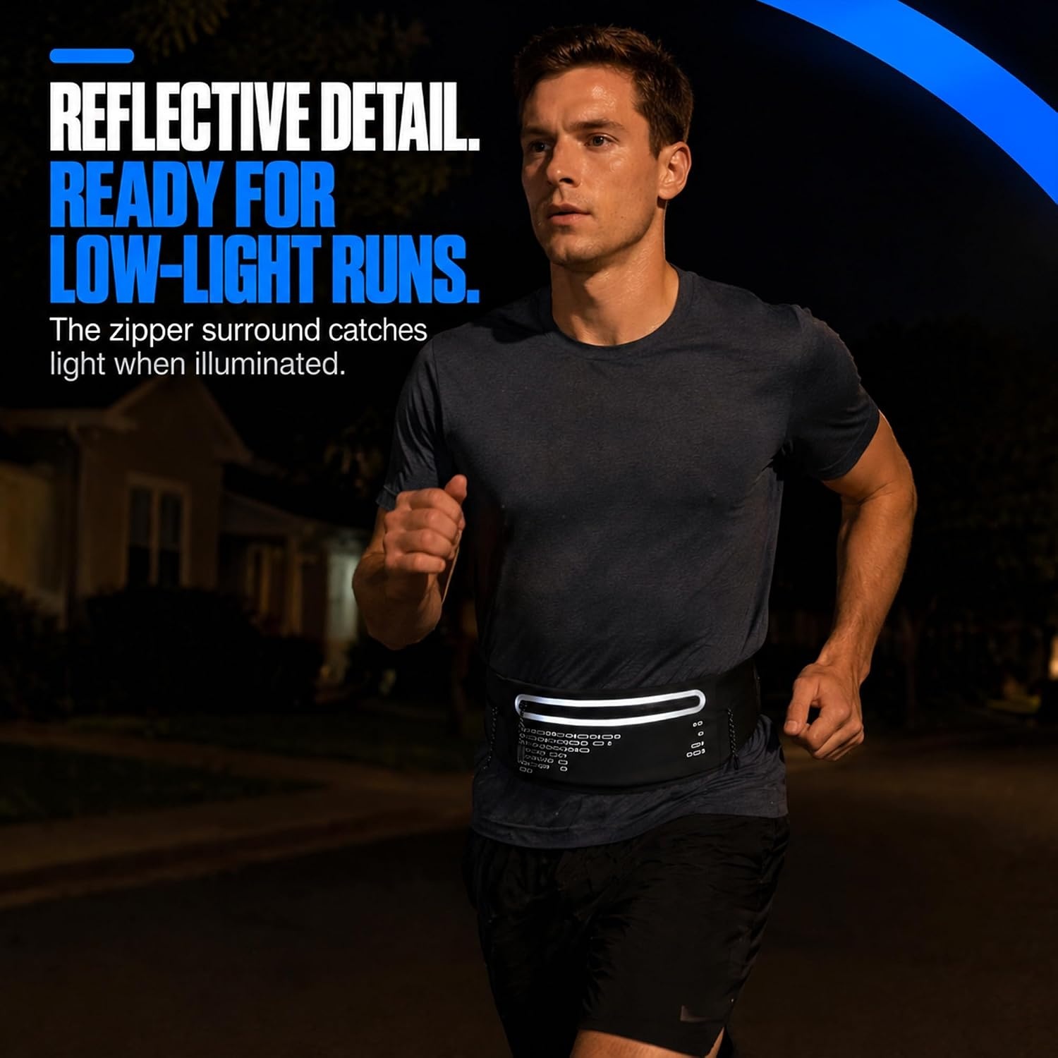 image:imageRunning Belt Fanny Pack Men Women Slim NoBounce Waterproof Phone HolderBlack
