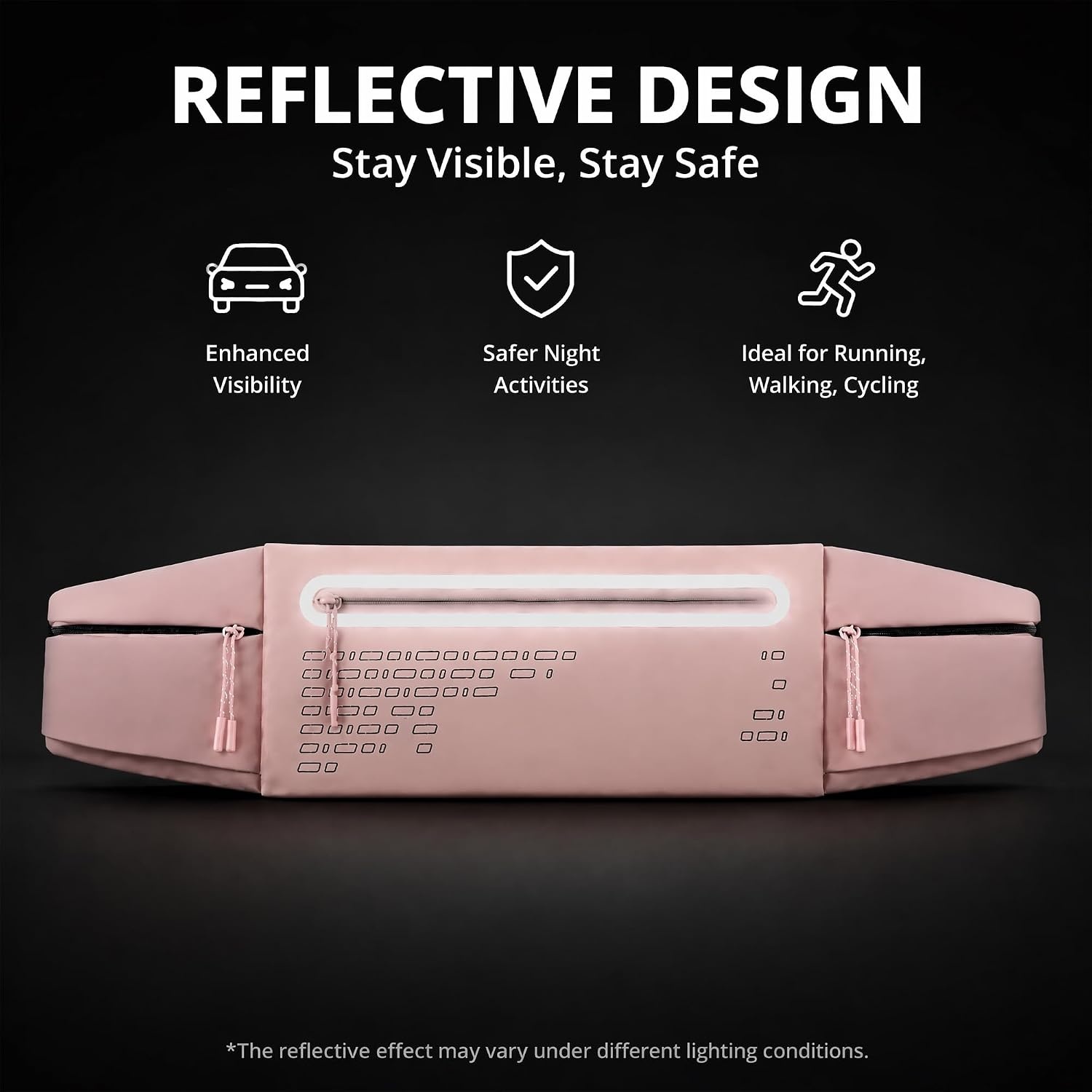 image:imageRunning Belt Fanny Pack Men Women Slim NoBounce Waterproof Phone HolderPink