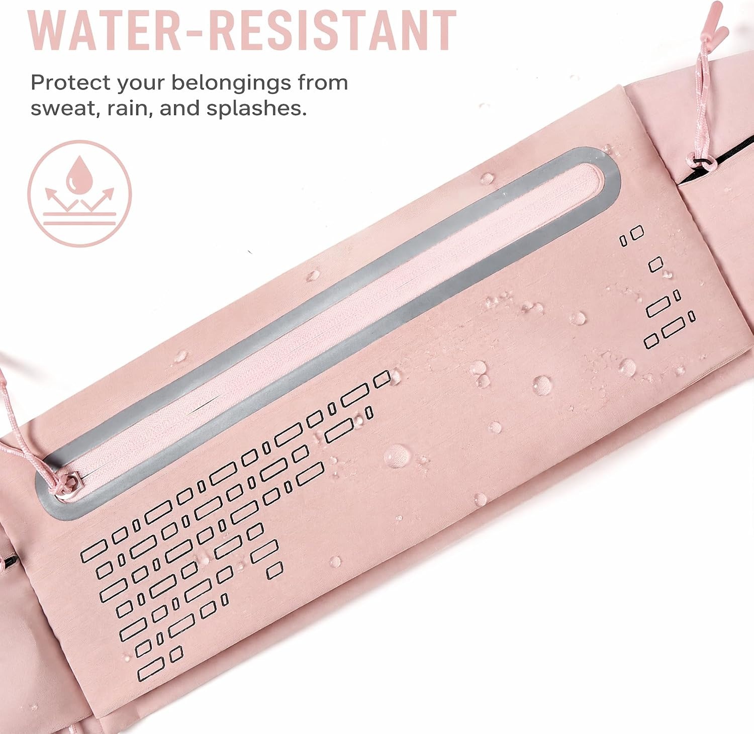 image:imageRunning Belt Fanny Pack Men Women Slim NoBounce Waterproof Phone HolderPink