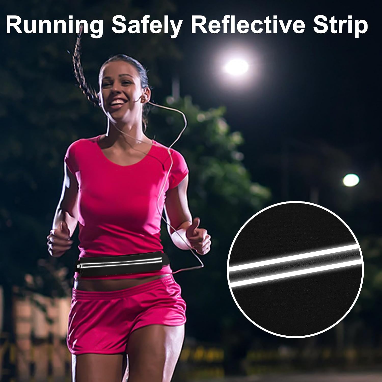 image:imageRunning Belt Fanny Pack Men and Women Slim Running Bag Money BeltBlack