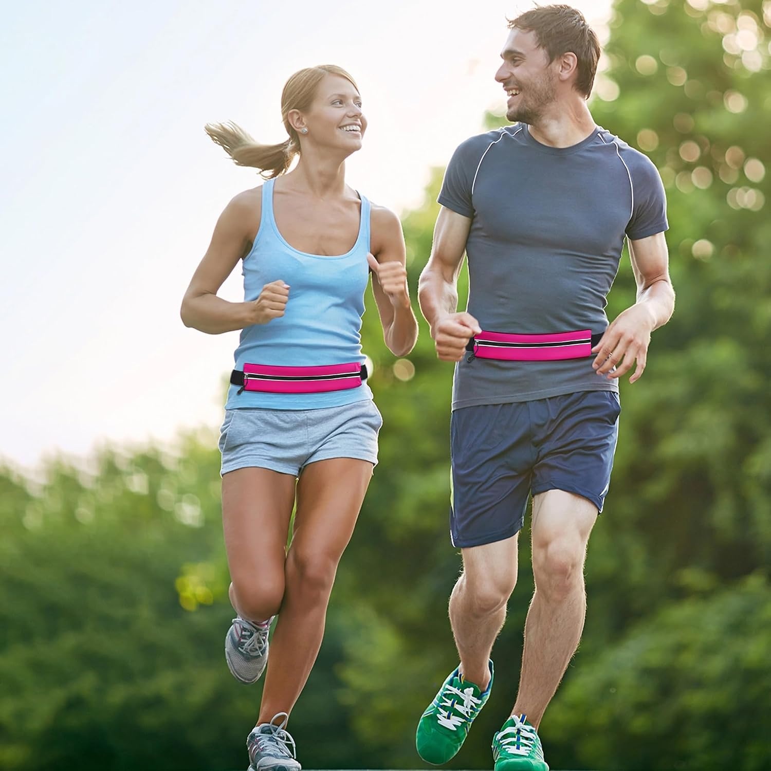 image:imageRunning Belt Fanny Pack Men and Women Slim Running Bag Money BeltBright Red