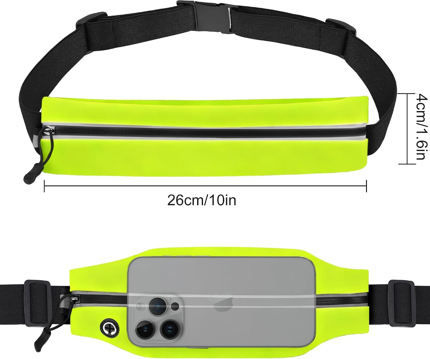 image:imageRunning Belt Fanny Pack Men and Women Slim Running Bag Money BeltKelly Green