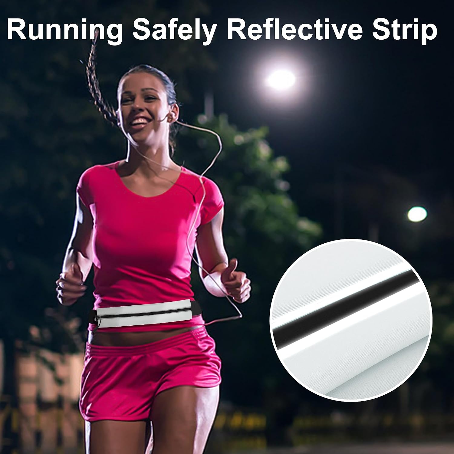 image:imageRunning Belt Fanny Pack Men and Women Slim Running Bag Money BeltLight Grayish