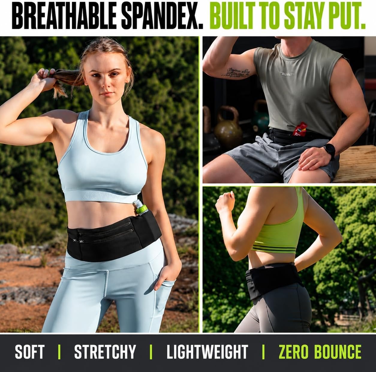 image:imageRunning Belt amp Money Belt 3 Zipper Pockets Bottle HolderMedium