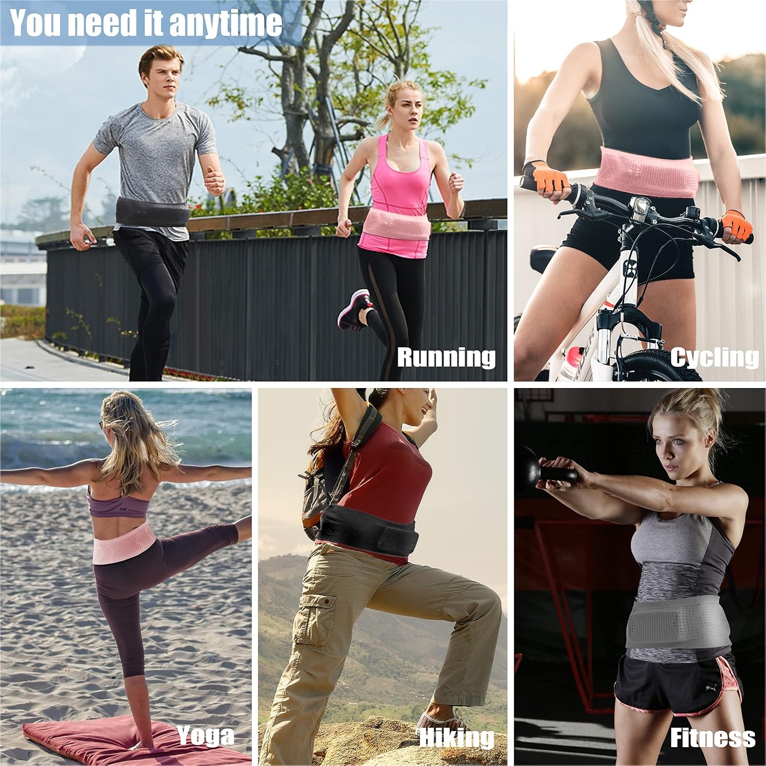 image:imageSlim Invisible Running Belt Breathable Large Capacity Mesh PouchBlack