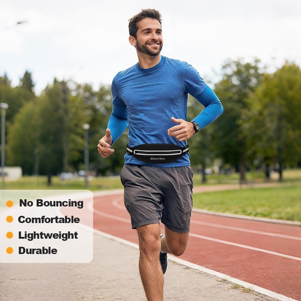 image:imageSlim Running Belt Water Resistant Fanny Pack for Men Women Black01 Black