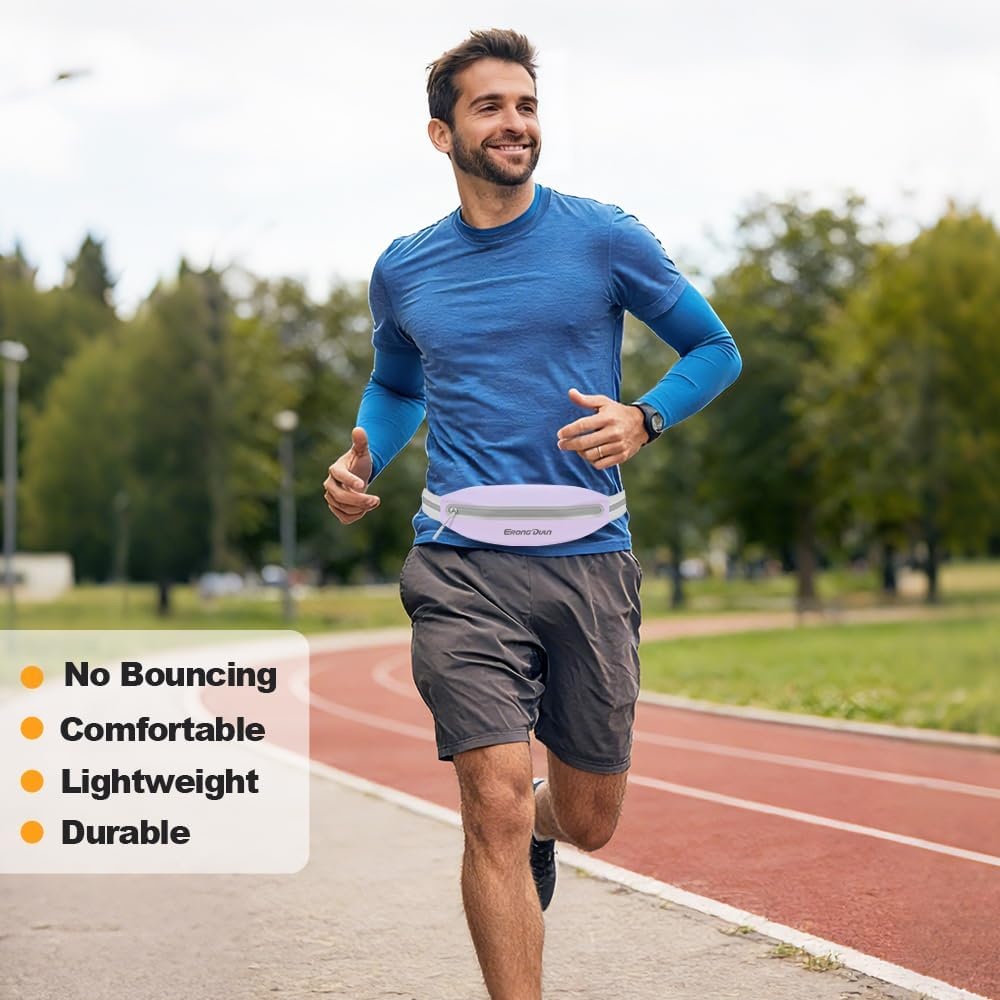 image:imageSlim Running Belt Water Resistant Fanny Pack for Men Women Black04 Light Purple