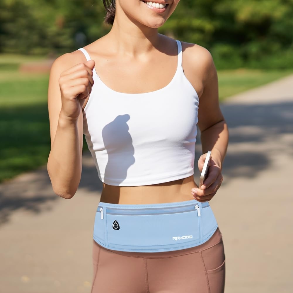 image:imageSlim Running Belt Water Resistant Fanny Pack for Women Men Black03Blue